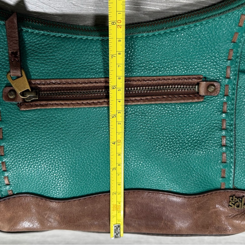 The SAK Kendra Hobo Shoulder Bag. Teal and Brown Leather. - Picture 7 of 12